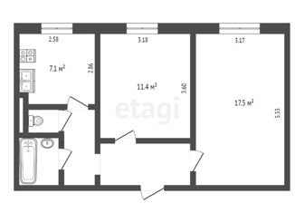 Продажа двухкомнатной квартиры, 48.2 м2, Тюменская область, улица Муравленко, 33