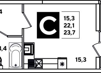 Продам квартиру студию, 22 м2, Новороссийск, ЖК Арена, улица Котанова, 2