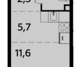 Продаю квартиру студию, 24.1 м2, Москва, метро Бунинская аллея