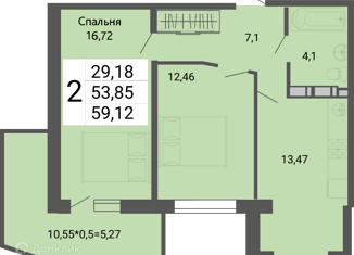 Продаю 2-ком. квартиру, 59.12 м2, Краснодар, Степная улица, 1/1к2, ЖК Приоритет