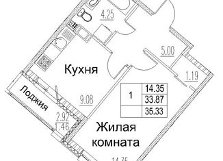 Продам 1-комнатную квартиру, 33.87 м2, Санкт-Петербург, ЖК Модум, проспект Авиаконструкторов, 54