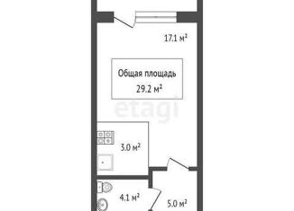 Квартира на продажу студия, 29.2 м2, Новосибирск, ЖК Нобель, Красный проспект, 220стр