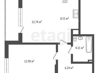 Продается 1-ком. квартира, 43.5 м2, Тюмень, улица Фармана Салманова, 12, ЖК Интеллект Квартал