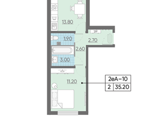 Продаю 1-ком. квартиру, 35.5 м2, Санкт-Петербург, набережная реки Каменки, 19к4, ЖК Заповедный парк