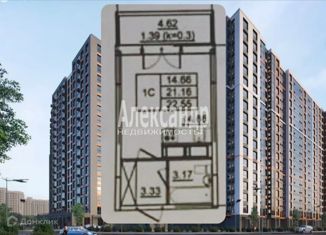 Квартира на продажу студия, 21.16 м2, Санкт-Петербург, метро Приморская