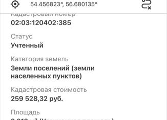 Продажа земельного участка, 26.1 сот., село Абзаново
