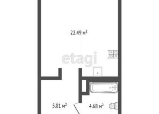 Продаю квартиру студию, 33.9 м2, Тюмень, ЖК ДОК, Краснооктябрьская улица, 8