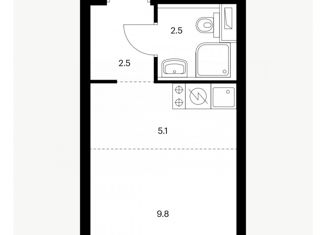 Квартира на продажу студия, 20 м2, Москва, метро Нагатинская, 2-й Нагатинский проезд, 2/2к1