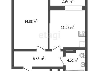 Продажа 1-ком. квартиры, 38.05 м2, посёлок городского типа Аграрное, Парковая улица, 1