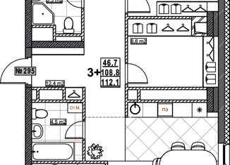 Продаю 3-ком. квартиру, 112.1 м2, Нижний Новгород, Мещерский бульвар, 1, жилой район Мещерское Озеро