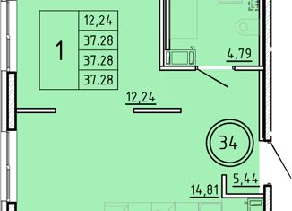 1-ком. квартира на продажу, 37.28 м2, посёлок Шушары, Образцовая улица, 6к3