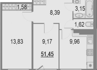 Продаю 2-ком. квартиру, 52.3 м2, Кудрово, проспект Строителей, 16, ЖК Геометрия