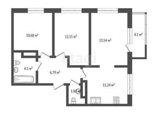 Продается 3-комнатная квартира, 62.83 м2, деревня Дударева, ЖК Преображенский на Московском, улица Сергея Джанбровского, 1