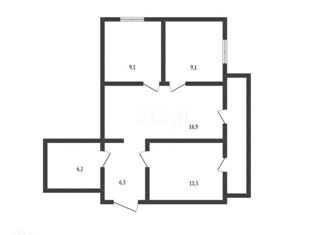 Продается 3-ком. квартира, 59.1 м2, аул Новая Адыгея, ЖК Дарград, улица Тургеневское шоссе, 33/2к30