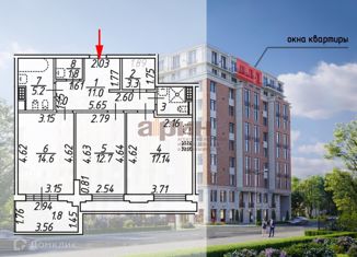 Продаю 2-комнатную квартиру, 68.9 м2, Санкт-Петербург, Выборгская улица, 4к2, Выборгская улица