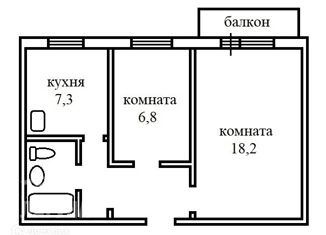 Продам 2-ком. квартиру, 43.1 м2, Томская область, улица Интернационалистов, 21