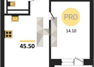 Продам 1-комнатную квартиру, 45.5 м2, Екатеринбург, Чкаловский район, Абрикосовая улица, 24/4