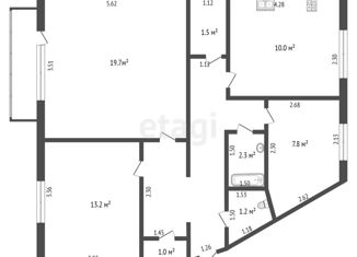3-комнатная квартира на продажу, 70 м2, посёлок городского типа Октябрьское, улица Цурцумия, 4