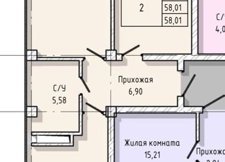 Продаю 2-комнатную квартиру, 60.7 м2, Нальчик, улица А.А. Кадырова, 24, ЖК Молодёжный