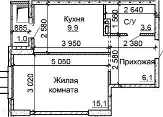 Продажа однокомнатной квартиры, 35.7 м2, Новосибирск, метро Заельцовская