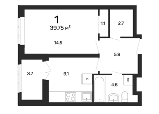 Продам 1-ком. квартиру, 40 м2, Нижний Новгород, улица Героя Советского Союза Сафронова, 7к1, ЖК Заречье