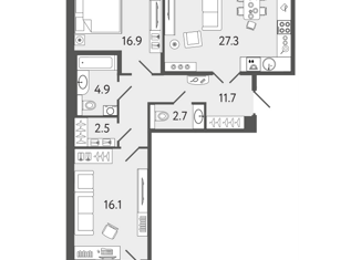 Продажа 2-комнатной квартиры, 82.1 м2, Санкт-Петербург, 12-я Красноармейская улица, 26, 12-я Красноармейская улица