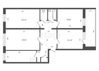 Продажа 4-ком. квартиры, 77.7 м2, Красноярск, Парашютная улица, 9А