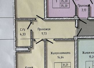 Продажа двухкомнатной квартиры, 60.7 м2, Нальчик, улица А.А. Кадырова, 24, ЖК Молодёжный