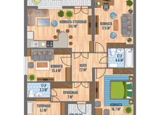 Продам дом, 100 м2, коттеджный посёлок Варежки-3, Бирюзовая улица