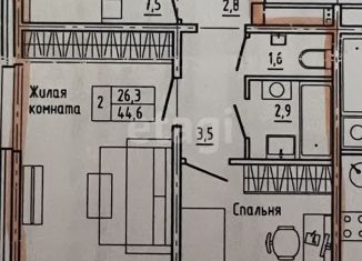 Двухкомнатная квартира на продажу, 44.4 м2, Киров, Березниковский переулок, 36