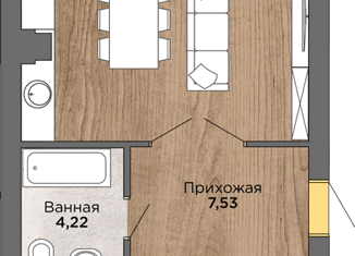 Продается 1-комнатная квартира, 55.3 м2, Калининградская область, улица Балебина, 15А