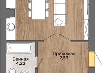 Продается 1-комнатная квартира, 55.3 м2, посёлок городского типа Янтарный, улица Балебина, 15А