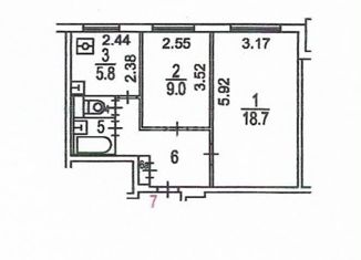 Продажа двухкомнатной квартиры, 45 м2, Москва, улица Полбина, 20, улица Полбина