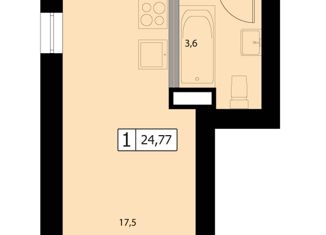 Продаю 1-комнатную квартиру, 24.8 м2, посёлок Щеглово, посёлок Щеглово, 86