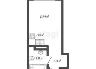 Квартира на продажу студия, 23.2 м2, Тюмень, ЖК Краснолесье, Селекционная улица, 8