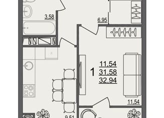 Продаю 1-ком. квартиру, 32.9 м2, Волгоград, Краснооктябрьский район, Тарифная улица, 15