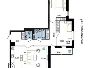 Продаю 3-ком. квартиру, 89.8 м2, Екатеринбург, Бессарабская улица, 1, Бессарабская улица
