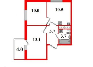 Продажа 2-ком. квартиры, 42.2 м2, посёлок Новогорелово, улица Современников, 1к1, ЖК Ветер Перемен