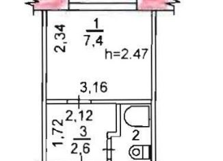 Продам квартиру студию, 12.7 м2, Хабаровск, Матвеевское шоссе, 12