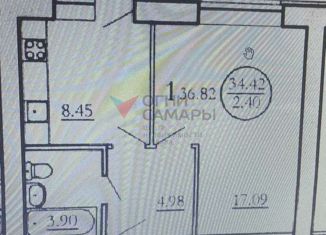 1-комнатная квартира на продажу, 36.8 м2, Самара, улица Мяги, 24Б, метро Гагаринская