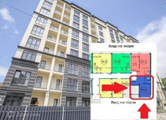 Однокомнатная квартира на продажу, 24.4 м2, Сочи, улица Искры, 62, ЖК Сен-Тропе