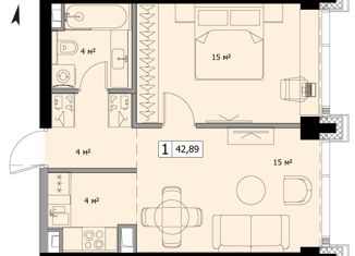 Продажа 1-ком. квартиры, 42.89 м2, Москва, 4-я улица Марьиной Рощи, 12к1, ЖК Мод