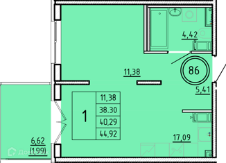 Продается 1-ком. квартира, 38.3 м2, Санкт-Петербург, Образцовая улица, 6к2