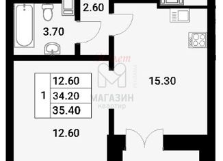 Продаю 1-комнатную квартиру, 35.4 м2, Санкт-Петербург, улица Дыбенко, 2, ЖК Цивилизация на Неве
