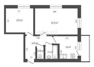 Продается 2-комнатная квартира, 37.7 м2, Туапсе, Новороссийское шоссе, 4/1