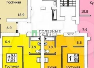 Продается однокомнатная квартира, 36.5 м2, Саратов, ЖК Подворье, Огородная улица, 75А