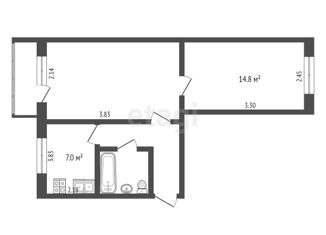Продажа 2-комнатной квартиры, 44 м2, Тюменская область, 1-й микрорайон, 29