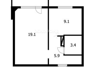 Продам 1-комнатную квартиру, 37.5 м2, Новосибирская область, Тайгинская улица, 22/1