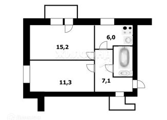 Продается 2-комнатная квартира, 45.1 м2, Новосибирская область, улица Адриена Лежена, 10