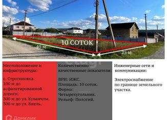 Продаю участок, 10 сот., село Строгоновка, улица Чингиз Дагджи, 41